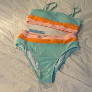 Colorful Striped Bikini Set